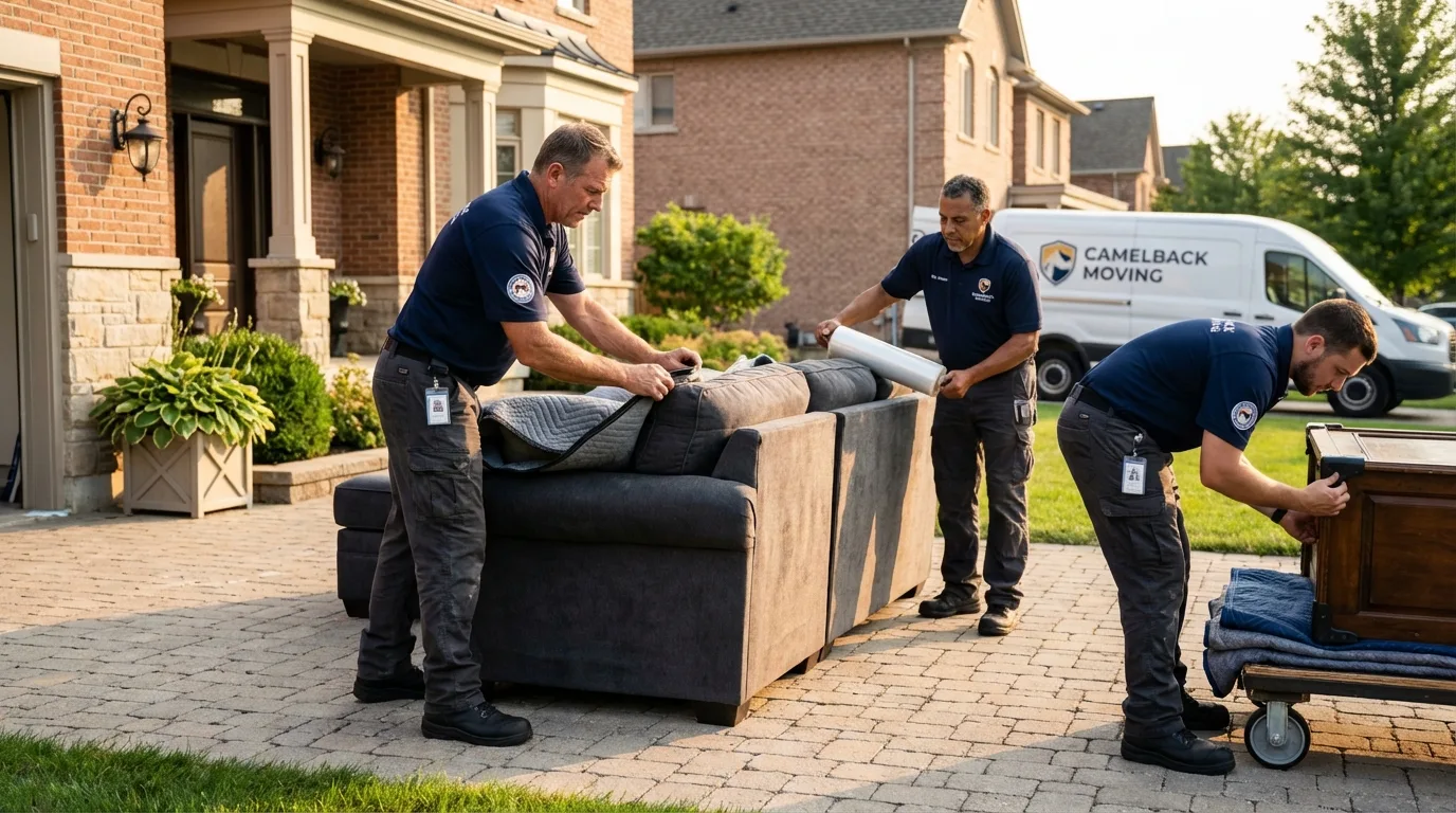 Large estate moving crew wrapping furniture in Niceville, FL