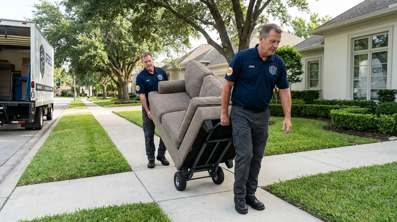 Local residential moving crew loading furniture in Niceville, FL